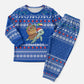 Comoros Christmas Pajama Set Santa Turtle Gifts Snowflakes and Ocean Blue - African Pride