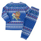 Comoros Christmas Pajama Set Santa Turtle Gifts Snowflakes and Ocean Blue - African Pride