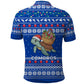 Comoros Christmas Polo Shirt Santa Turtle Gifts Snowflakes and Ocean Blue - African Pride