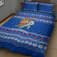 Comoros Christmas Quilt Bed Set Santa Turtle Gifts Snowflakes and Ocean Blue - African Pride