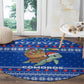 Comoros Christmas Round Carpet Santa Turtle Gifts Snowflakes and Ocean Blue - African Pride