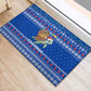 Comoros Christmas Rubber Doormat Santa Turtle Gifts Snowflakes and Ocean Blue - African Pride