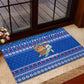 Comoros Christmas Rubber Doormat Santa Turtle Gifts Snowflakes and Ocean Blue - African Pride