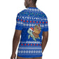 Comoros Christmas Rugby Jersey Santa Turtle Gifts Snowflakes and Ocean Blue - African Pride