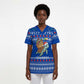 Comoros Christmas Scrub Top Santa Turtle Gifts Snowflakes and Ocean Blue - African Pride