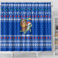 Comoros Christmas Shower Curtain Santa Turtle Gifts Snowflakes and Ocean Blue - African Pride