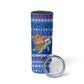 Comoros Christmas Skinny Tumbler Santa Turtle Gifts Snowflakes and Ocean Blue - African Pride