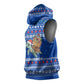 Comoros Christmas Sleeveless Hoodie Santa Turtle Gifts Snowflakes and Ocean Blue - African Pride