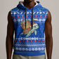Comoros Christmas Sleeveless Hoodie Santa Turtle Gifts Snowflakes and Ocean Blue - African Pride