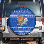 Comoros Christmas Spare Tire Cover Santa Turtle Gifts Snowflakes and Ocean Blue - African Pride