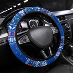 Comoros Christmas Steering Wheel Cover Santa Turtle Gifts Snowflakes and Ocean Blue - African Pride