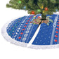 Comoros Christmas Tree Skirt Santa Turtle Gifts Snowflakes and Ocean Blue - African Pride