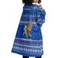 Comoros Christmas Wearable Blanket Hoodie Santa Turtle Gifts Snowflakes and Ocean Blue - African Pride