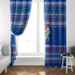 Comoros Christmas Window Curtain Santa Turtle Gifts Snowflakes and Ocean Blue - African Pride