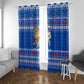 Comoros Christmas Window Curtain Santa Turtle Gifts Snowflakes and Ocean Blue - African Pride
