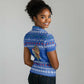 Comoros Christmas Women Polo Shirt Santa Turtle Gifts Snowflakes and Ocean Blue - African Pride