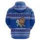 Comoros Christmas Zip Hoodie Santa Turtle Gifts Snowflakes and Ocean Blue - African Pride