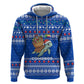 Comoros Christmas Zip Hoodie Santa Turtle Gifts Snowflakes and Ocean Blue - African Pride