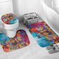 Ida B. Wells Bathroom Set with Colorful Patchwork Pattern Design Confident Portrait Civil Rights and Journalism Tribute - African Pride