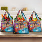 Ida B. Wells Grocery Bag with Colorful Patchwork Pattern Design Confident Portrait Civil Rights and Journalism Tribute - African Pride