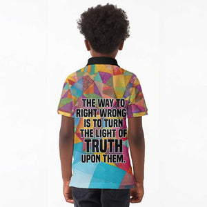 Ida B. Wells Kid Polo Shirt with Colorful Patchwork Pattern Design Confident Portrait Civil Rights and Journalism Tribute - African Pride