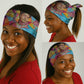 Ida B. Wells Neck Gaiter with Colorful Patchwork Pattern Design Confident Portrait Civil Rights and Journalism Tribute - African Pride