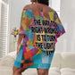 Ida B. Wells Off Shoulder Short Dress with Colorful Patchwork Pattern Design Confident Portrait Civil Rights and Journalism Tribute - African Pride