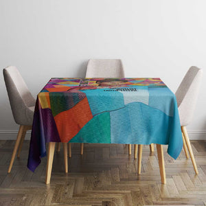Ida B. Wells Tablecloth with Colorful Patchwork Pattern Design Confident Portrait Civil Rights and Journalism Tribute - African Pride