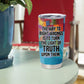 Ida B. Wells Tumbler Cup with Colorful Patchwork Pattern Design Confident Portrait Civil Rights and Journalism Tribute - African Pride