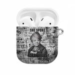 Ida B. Wells AirPods Case with Newspaper Collage Design Powerful Portrait Civil Rights and Free Press Tribute - African Pride