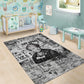 Ida B. Wells Area Rug with Newspaper Collage Design Powerful Portrait Civil Rights and Free Press Tribute - African Pride