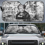 Ida B. Wells Auto Sun Shade with Newspaper Collage Design Powerful Portrait Civil Rights and Free Press Tribute - African Pride