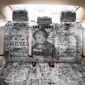 Ida B. Wells Back Car Seat Cover with Newspaper Collage Design Powerful Portrait Civil Rights and Free Press Tribute - African Pride