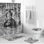 Ida B. Wells Bathroom Set with Newspaper Collage Design Powerful Portrait Civil Rights and Free Press Tribute - African Pride