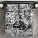 Ida B. Wells Bedding Set with Newspaper Collage Design Powerful Portrait Civil Rights and Free Press Tribute - African Pride