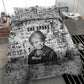 Ida B. Wells Bedding Set with Newspaper Collage Design Powerful Portrait Civil Rights and Free Press Tribute - African Pride