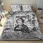 Ida B. Wells Bedding Set with Newspaper Collage Design Powerful Portrait Civil Rights and Free Press Tribute - African Pride