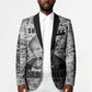 Ida B. Wells Blazer with Newspaper Collage Design Powerful Portrait Civil Rights and Free Press Tribute - African Pride