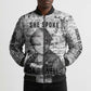 Ida B. Wells Bomber Puffer Jacket with Newspaper Collage Design Powerful Portrait Civil Rights and Free Press Tribute - African Pride