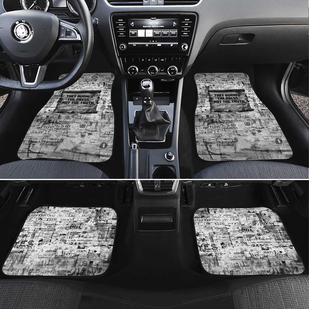 Ida B. Wells Car Mats with Newspaper Collage Design Powerful Portrait Civil Rights and Free Press Tribute - African Pride