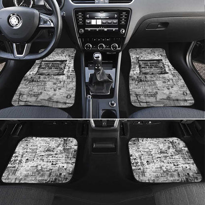 Ida B. Wells Car Mats with Newspaper Collage Design Powerful Portrait Civil Rights and Free Press Tribute - African Pride