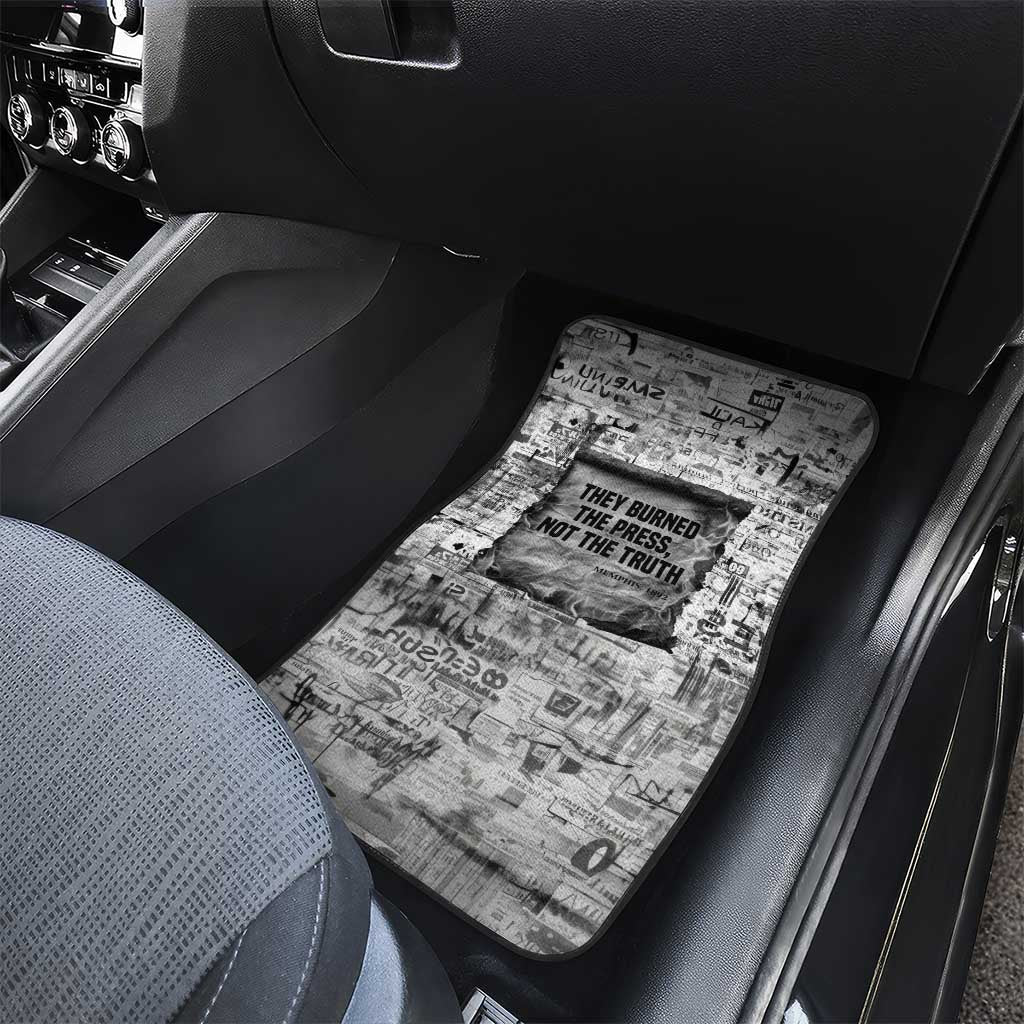 Ida B. Wells Car Mats with Newspaper Collage Design Powerful Portrait Civil Rights and Free Press Tribute - African Pride