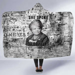 Ida B. Wells Hooded Blanket with Newspaper Collage Design Powerful Portrait Civil Rights and Free Press Tribute - African Pride