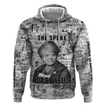 Ida B. Wells Hoodie with Newspaper Collage Design Powerful Portrait Civil Rights and Free Press Tribute - African Pride