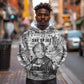 Ida B. Wells Hoodie with Newspaper Collage Design Powerful Portrait Civil Rights and Free Press Tribute - African Pride