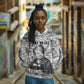 Ida B. Wells Hoodie with Newspaper Collage Design Powerful Portrait Civil Rights and Free Press Tribute - African Pride