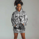 Ida B. Wells Hoodie Dress with Newspaper Collage Design Powerful Portrait Civil Rights and Free Press Tribute - African Pride