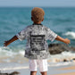 Ida B. Wells Kid Hawaiian Shirt with Newspaper Collage Design Powerful Portrait Civil Rights and Free Press Tribute - African Pride