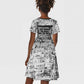 Ida B. Wells Kid Short Sleeve Dress with Newspaper Collage Design Powerful Portrait Civil Rights and Free Press Tribute - African Pride