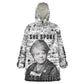Ida B. Wells Kid Wearable Blanket Hoodie with Newspaper Collage Design Powerful Portrait Civil Rights and Free Press Tribute - African Pride